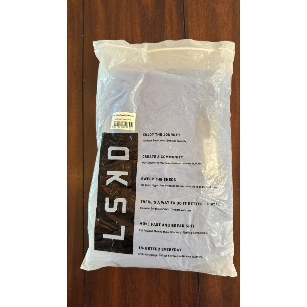 LSKD Power Cobalt Blue Cotton Rep Towel 50x115cm New With Tags